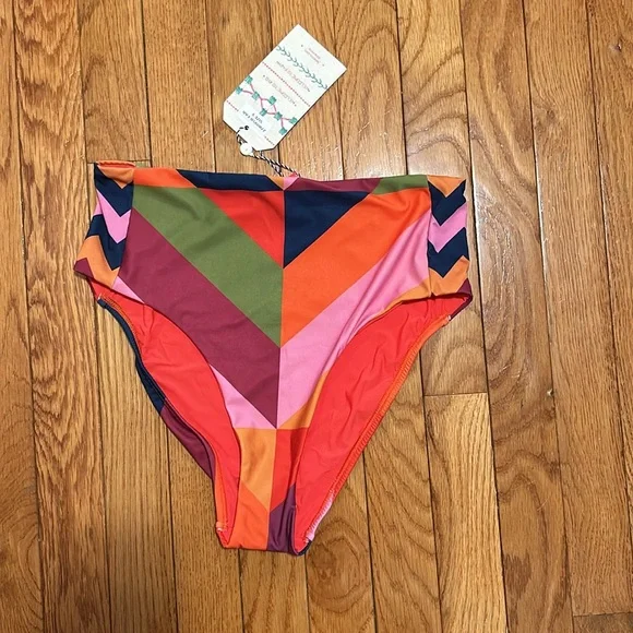 NWT Farm x Anthropologie Geometric High-Waisted Bikini Bottoms - Picture 4 of 11
